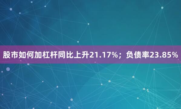 股市如何加杠杆同比上升21.17%；负债率23.85%